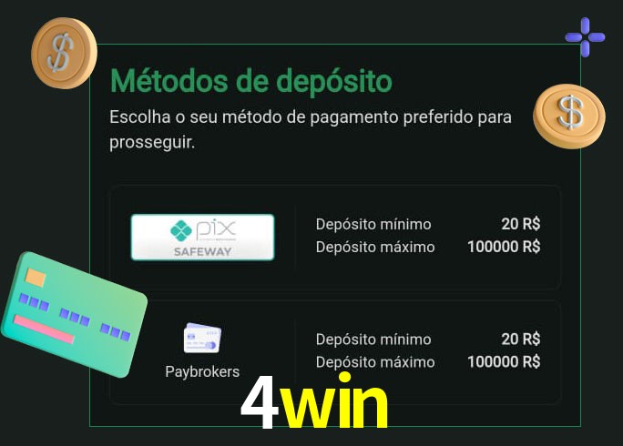 O cassino 4win oferece uma grande variedade de métodos de pagamento